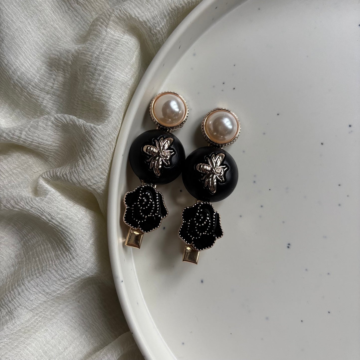 Fancy Black Hair Pin - Pair of 2