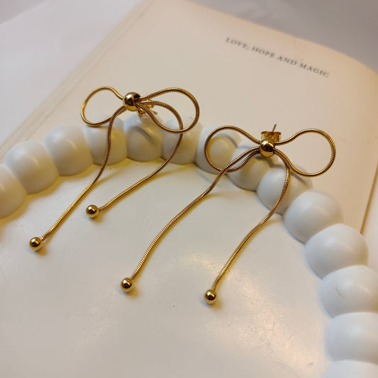 Bow Wow Earrings 18K Gold Plated, Waterproof and Anti Tarnish