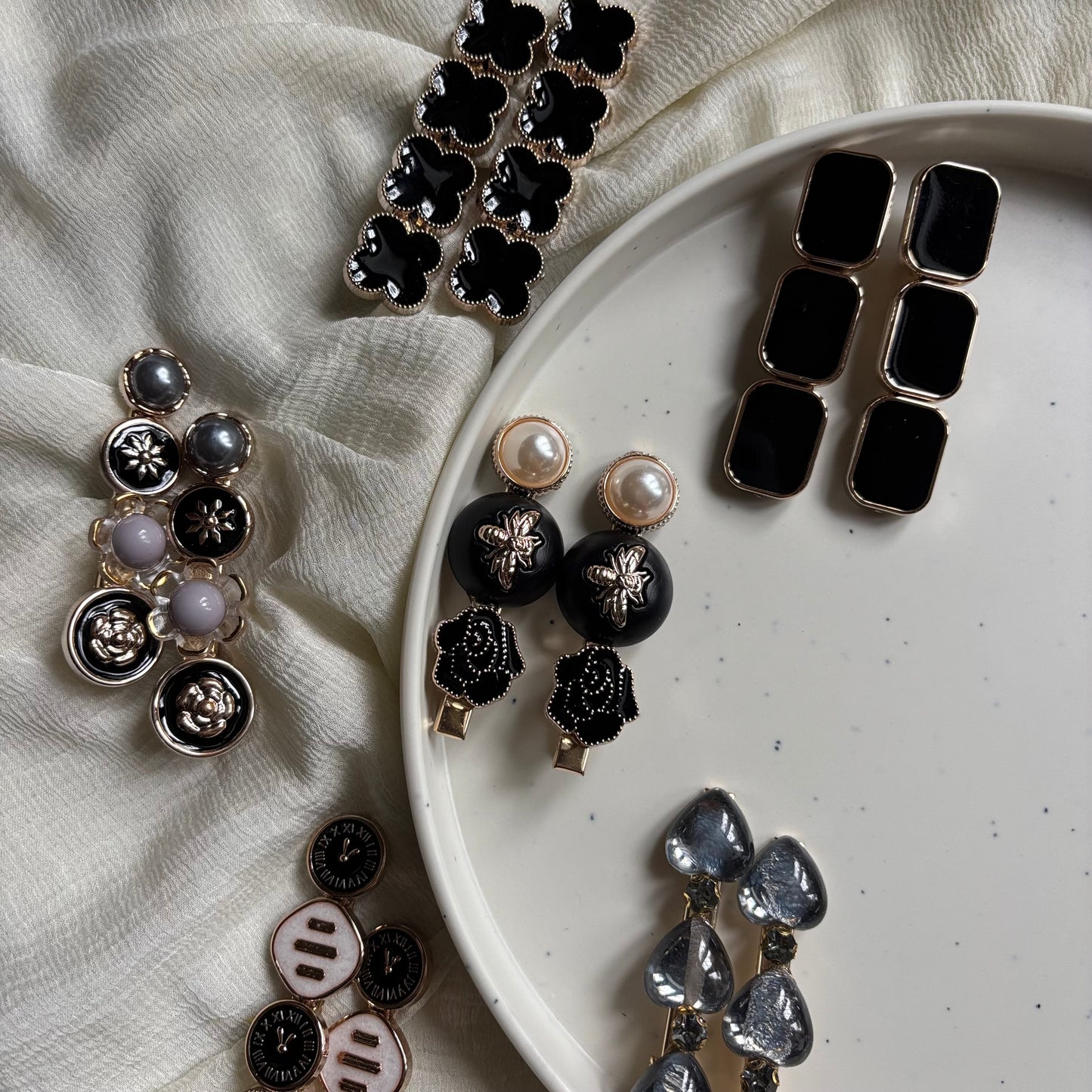 Fancy Black Hair Pin - Pair of 2
