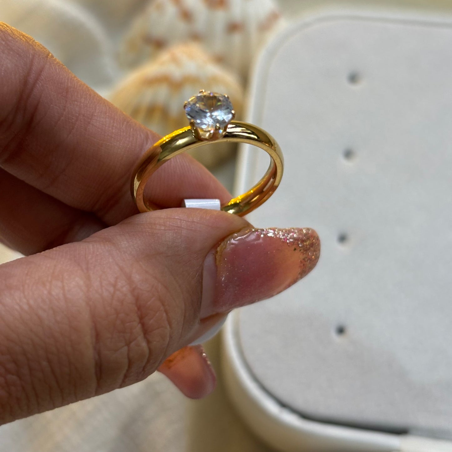Anti-Tarnish Solitaire Ring
