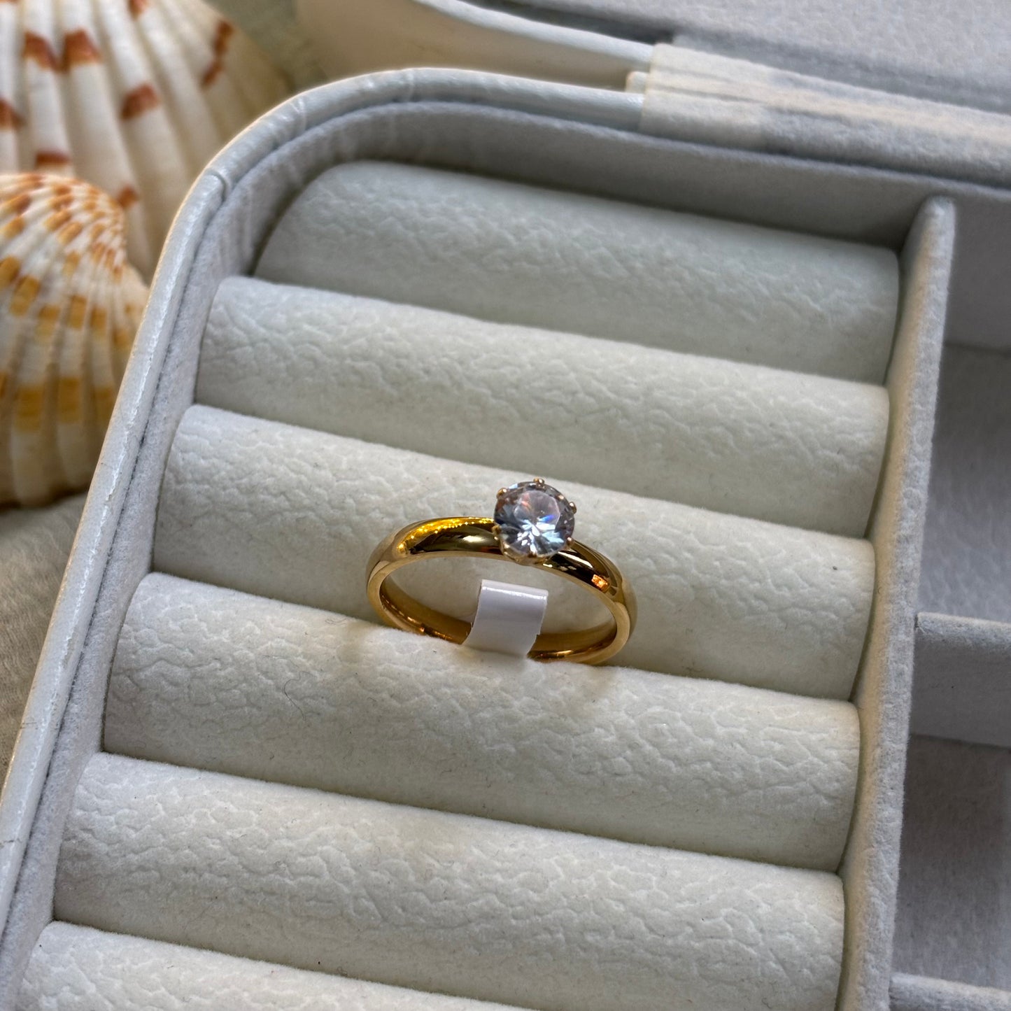Anti-Tarnish Solitaire Ring