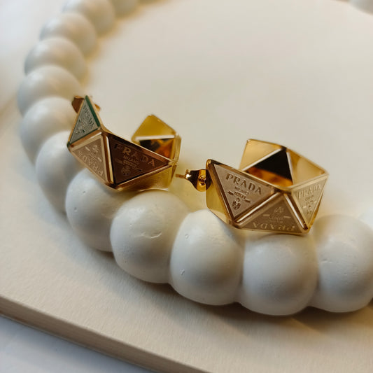 Prada Hoops Earrings 18K Gold Plated, Waterproof and Anti Tarnish