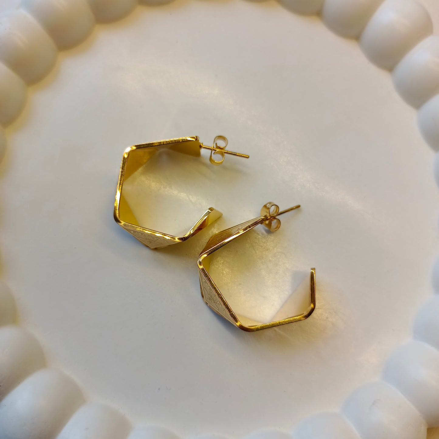 Prada Hoops Earrings 18K Gold Plated, Waterproof and Anti Tarnish